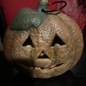 large pumpkin candle holder